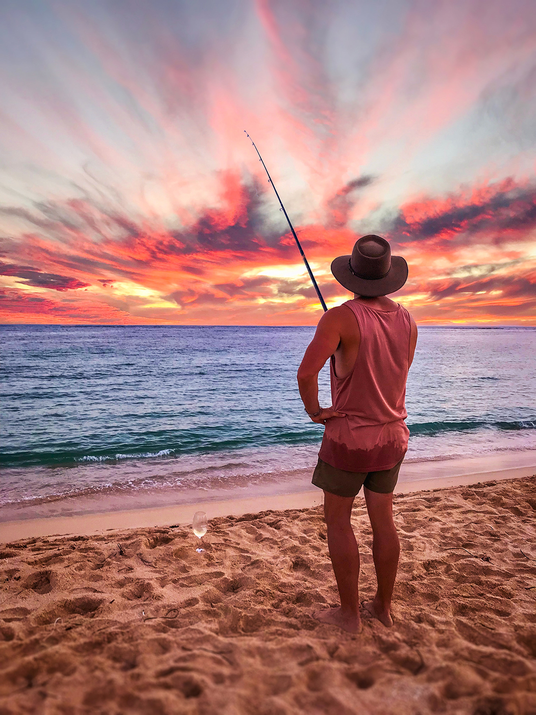 sunset fishing day